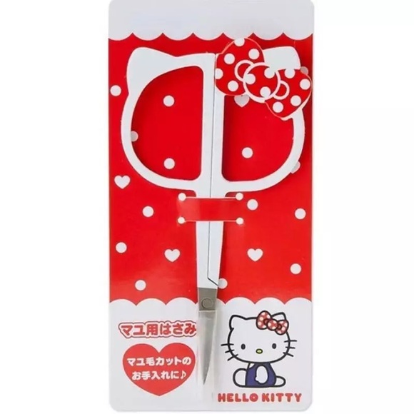 Eyebrow trimmer scissors small bow cartoon hello Kitty my melody pink red white - Picture 8 of 11